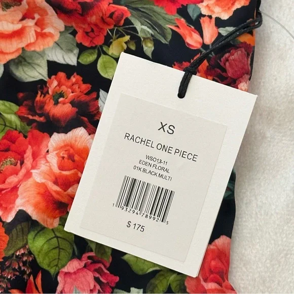 New! Onia Black Rachel Floral One-Piece Swimsuit Size XS 38044 - Picture 7 of 10